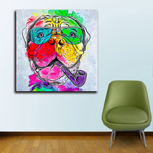 Colorful Ocean Large Abstract Poster Canvas Art Rainbow Bullmastiff Oil Painting Wall Pictures For Living Room Modern no frame 2024 - buy cheap