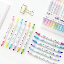 12 видов цветов/набор, каваи, ручки mildliner, мягкий лайнер, хайлайер, двойная флуоресцентная ручка, художественные маркеры для рисования, канцелярские принадлежности 2024 - купить недорого