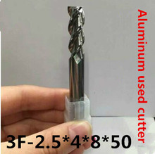 Fresa 3f-2.5 5 peças, cortador de liga de alumínio, fresa de carboneto de alumínio, fresa final, ferramenta cnc 2024 - compre barato
