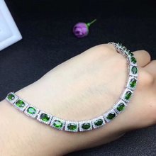925 silver inlaid natural green diopside bracelet 17p4*6Multiple gems. Deluxe Style Beautiful jewelry. 2024 - buy cheap