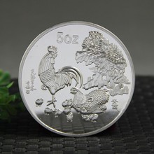 5oz Chicken silver plated coin with sealed package Free shipping 2024 - buy cheap