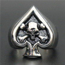 Real Cool Spade Ghost Skull Ring 316L Stainless Steel Cool Fashion Ring 2024 - buy cheap