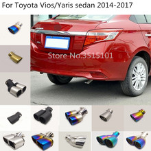 car body styling cover muffler pipe outlet dedicate exhaust tip tail 1pcs For Toyota Vios/Yaris sedan 2014 2015 2016 2017 2024 - buy cheap