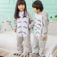 New Children'S Animal Pajamas Winter Warm Girl Boy Kids Pajama Cartoon Totoro Neighbor Cosplay Onesie Hooded Cute Sleepwear 2024 - buy cheap