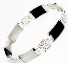 xiuli 00601 Natural Black  W. White Shell   Fortune Link Bracelet C 2024 - buy cheap