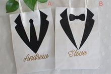 Personalized wedding Groomsman BEST MAN welcome bags, custom birthday thank you gift bags, customize baby shower gift bags 2024 - buy cheap