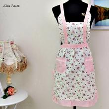New Hot New Printed Apron with pockets Women Lady Restaurant Home Kitchen For Pocket Cooking Cotton Apron Bib 2024 - buy cheap