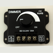 12v-24v 30a controle de intensidade de luz led cor única para tira de lâmpada led preto