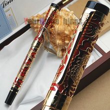 Jinhao 5000 Red M Nib Fountain Pen Dragon Embossed Original Box For Choice+ 2024 - купить недорого