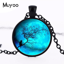 Blue Moon And Cat Logo Pendant Necklace Fashion Vintage Chain Choker Statement Necklace Jewellery Gifts For Girl HZ1 2024 - buy cheap
