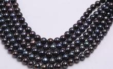 Genuine pearl 6mm black colors freshwater pearl loose beads DIY gift one strands Hole Approx 1mm 37CM 15'' 2024 - buy cheap