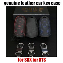 Only Red genuine quality Leather New Arrival Car Key Cover Hand Sewing car Key Case fit for CADILLAC ATSLCT SRX XTS S 2024 - buy cheap