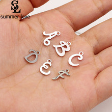 High Polished Stainless Steel Initial Charms 26 English Alphabet Letters Charm for Women Men DIY Jewelry Making 10Piece/Lot New 2024 - buy cheap