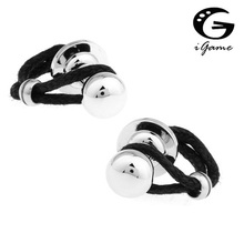 Free Shipping Novelty Cuff Links Silver Color Copper Black String Design Best Gift For Men Cuff Links Wholesale&retail 2024 - buy cheap