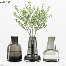 Vaso de vidro transparente, flores secas, arranjo de flores estilo nórdico, decoração de mesa, enfeites de vaso 2024 - compre barato