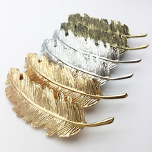 1Pcs Fashion Metal Leaf Shape Hair Clip Barrettes Crystal Pearl Hairpin Barrette Color Feather Hair Claws Hair Styling Tool 2024 - buy cheap