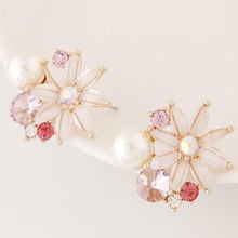 Fashion Rhinestone Flower Luxury OL stud Earrings Women rose earrings wholesale 2024 - buy cheap