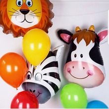 Globos de helio con diseño de jungla de Safari para bebé, decoración para fiesta de cumpleaños, tema Fiesta, animales, Tigre, vaca, León, 64x46cm, 1 unidad 2024 - compra barato