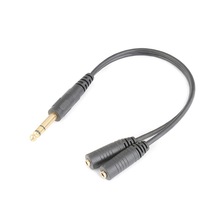 Позолоченный 6,35 мм до 2 3,5 мм Женский стерео разъем аудио кабель Y сплиттер провод для переключения для электронного усилителя органа 2024 - купить недорого