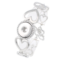 Hot Sale Metal Xinnver Snap Bracelet Fashion Heart DIY Charms Bracelets Bangles Fit 18mm Snap Buttons Jewelry For Women ZE073 2024 - buy cheap