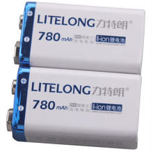 2 шт., литий-ионные перезаряжаемые батарейки 780 мАч, 9 В, 9 В, 3 года гарантии от производителя 2024 - купить недорого
