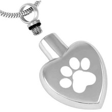 IJD18005-collar de urna de cremación con forma de corazón para hombre y mujer, colgante de urna de mascota con estampado de pata, perro, gato, joyería de cremación conmemorativa para cenizas 2024 - compra barato