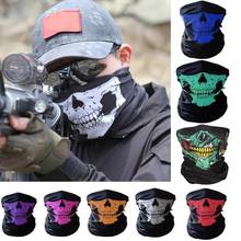 Full Face Motorcycle Face Shield winter Balaclava Face Mask Ghost Tactical Mask 3D Skull Sport Mask Neck Warm Windproof Outdoor 2024 - купить недорого