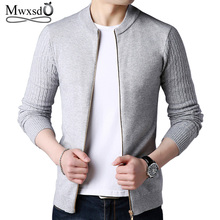 Mwxsd Brand autumn men's casual zipper cardigan sweater men solid Cashmere knitted sweater jacket male pull homme cardigan 2024 - buy cheap
