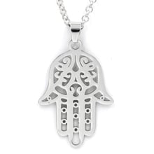 Nostalgia Classic Hand Of Fatima Hamsa Necklace Pendants Silve Color Chain Palm Statement Jewelry For Women 2024 - buy cheap