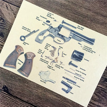 XQ-160 домашний декор "револьвер разложения шоу «Куадрос декоративные картины винтажный постер крафт-бумага для гостиная 42x30cm 2024 - купить недорого