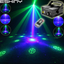 Eshiny-mini projetor de laser para festa, laser verde/azul, 24 luzes de natal, barra de led azul, dança de dj, discoteca, festa de família, shows t195d3 2024 - compre barato