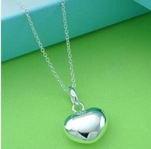 Wholesale fashion M925 Silver color necklace, beautiful jewelry, good quality, heart-shaped Silver color pendant P301 2024 - buy cheap