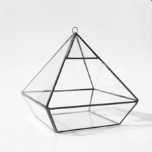 4-face diamante-em forma de caixa de jóias geométrica sala de flor de vidro preto geometria em forma de bandeja de vidro caixa de jóias 2024 - compre barato