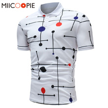 Camisa polo masculina de marca verão manga curta, camiseta casual fina de bolinhas com estampa botão polos, camiseta masculina xxxl 2024 - compre barato