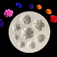 Molde de silicona para hornear, herramientas de decoración de pasteles con forma de 8 rosas, Fondant, Sugarcraft, caramelo, Cupcake, Chocolate 2024 - compra barato