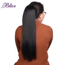 Blice Synthetic Straight Ponytail Hairpiece 20-24inch Heat Resistant Hair Ponytail Extensions 120g/Piece Pure Color For Women 2024 - buy cheap