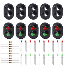 JTD17 10 sets Target Faces With LEDs for Railway signal HO OO TT Scale 2 Aspects Block Signal Heads 2024 - buy cheap