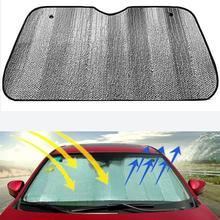 Sailnovo 127cm  x 60cm Foldable Car Sun Visors Front Rear Windshield Car Window Sun Visors Sunshade Cover with Two Suction Cups 2024 - buy cheap