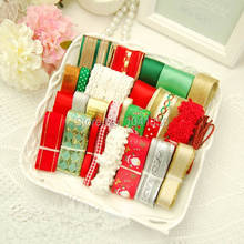 26Meters Mixed 26 style Christmas satin grosgrain rib knitting ribbon set cotton/lace ribbon diy handmade bow gift packing belt 2024 - buy cheap