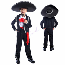 Хэллоуин мексиканский мариачи Amigo танцевальный костюм для мальчиков Мексиканская Вечеринка косплей одежда 2024 - купить недорого