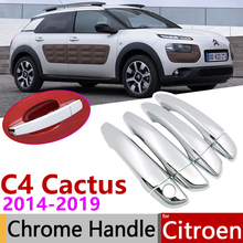 Manija de puerta Exterior cromada para Citroen C4 Cactus 2014 ~ 2019 Luxuriou, accesorios de coche, pegatinas, juego de molduras, 2015, 2016, 2017, 2018 2024 - compra barato