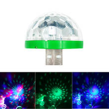 LED Mini USB Magic Stage Lamp Portable Colorful Fairy Music Sensor Disco Stage Lighting Effect Crystal Rotating Ball For Party 2024 - buy cheap