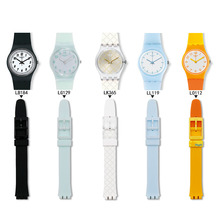 Pulseira de relógio de silicone para homens, acessórios de relógio, pino e fivela de 12mm para relógio, pulseira esportiva à prova d'água para mulheres, bracelete de relógio infantil 2024 - compre barato