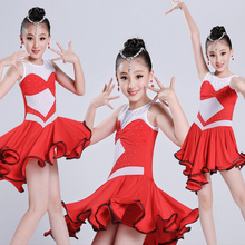 Latin Dance Dress Girls Child Red Salsa Samba Costumes Competition Dance Dress For Girls Robe Danse Latin Practice Dress 2024 - buy cheap