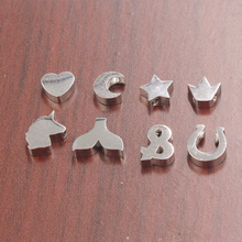 1.8mm Hole Stainless Steel Moon Mermaid Fishtail Star Heart Crown Horseshoe Unicorn Bead Charm mirror polished wholesale 30pcs 2024 - buy cheap