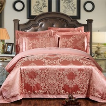 Stain Jacquard Embroidery Bedding set Silk Cotton King Queen size Bed Set 4 Pcs Duvet Cover Bed/Flat Sheet set Pillowcases 28 2024 - buy cheap
