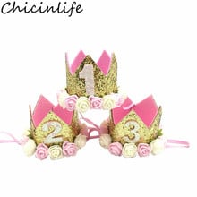 Chicinlife 1Pcs 1-10 Years Old Crown Headband Birthday Party Decor Baby Shower Girl 1St Birthday Kids Hair Accessory Supplies 2024 - buy cheap