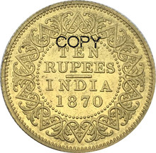 New Product British India VICTORIA QUEEN 1870 Ten 10 Rupees Brass Copy Coin Commemorative COINS 2024 - buy cheap