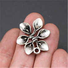 8pcs Silver Plated Petal Charm Earrings Necklace Pendants DIY Fashion Metal Jewelry Handicraft Making 27*25mm A741 2024 - buy cheap