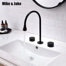 Black basin faucet deck mounted drop water style faucet matte black Tap Basin Mixer Hot And Cold shower room sink Faucet MJ0288B 2024 - buy cheap